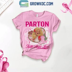 Dolly Parton Faith Hope Love Stronger Than Breast Cancer Fleece Pajamas Set