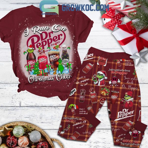 Dr. Pepper I Run On Dr. Pepper Christmas Cheer Fleece Pajamas Set