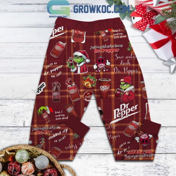 Dr. Pepper I Run On Dr. Pepper Christmas Cheer Fleece Pajamas Set