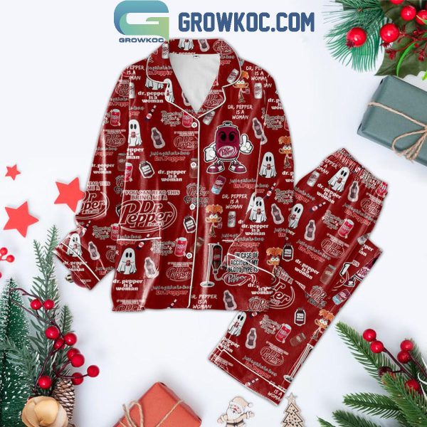 Dr. Pepper My Blood Type Is Dr. Pepper Christmas Polyester Pajamas Set