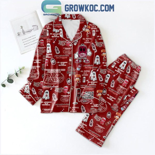 Dr. Pepper My Blood Type Is Dr. Pepper Christmas Polyester Pajamas Set