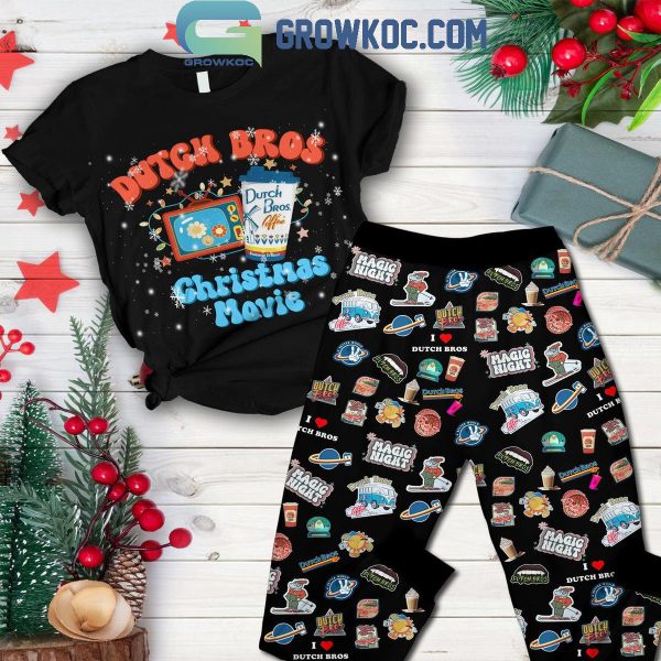 Dutch Bros Christmas Movie Magic Night Fleece Pajamas Set