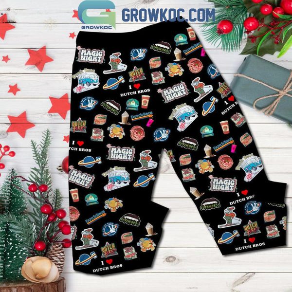 Dutch Bros Christmas Movie Magic Night Fleece Pajamas Set