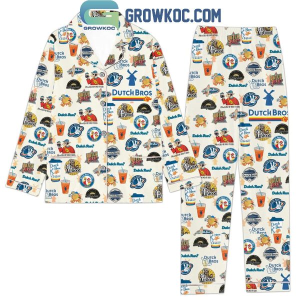 Dutch Bros It’s All Good Celebrate Christmas Polyester Pajamas Set