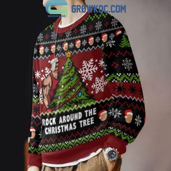 Dwayne Johnson The Rock Around The Christmas Tree The Rock Christmas Ugly Sweater