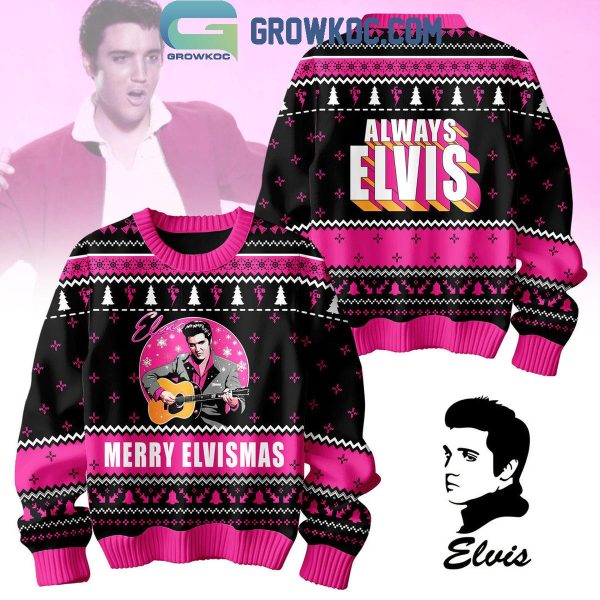 Elvis Presley Always Elvis Merry Elvismas Christmas Ugly Sweater