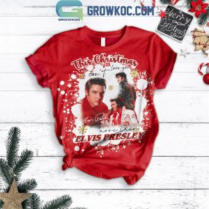 Elvis Presley I Can Not Love You More Than Elvis Christmas Fleece Pajamas Set