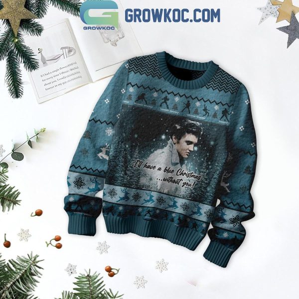 Elvis Presley I Will Have A Blue Christmas Without You 2024 Ugly Sweater