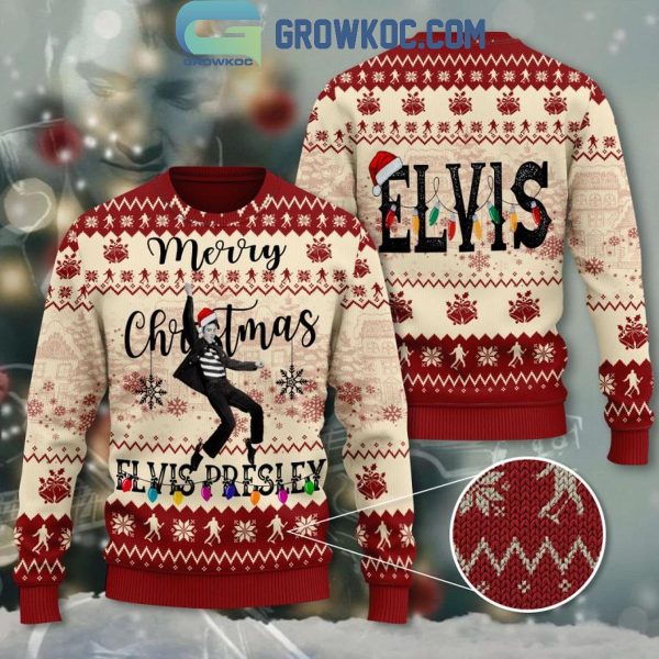 Elvis Presley Merry Christmas Holly Jolly Christmas Ugly Sweater