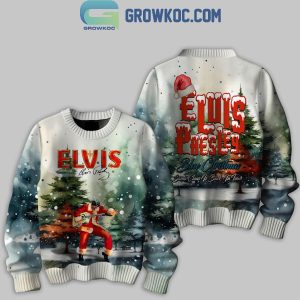 Elvis Presley Santa Is Back In Town 2024 Blue Christmas Ugly Sweater