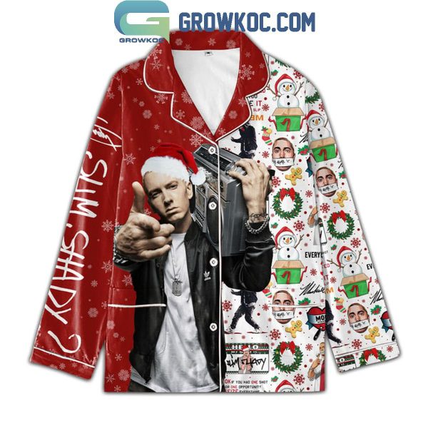 Eminem Merry Christmas B-Rabbit Slim Shady Polyester Pajamas Set