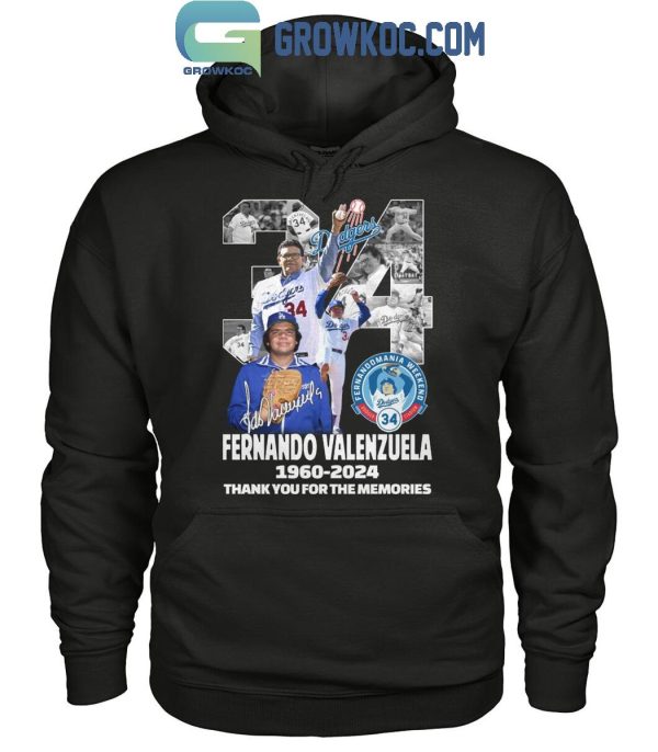 Fernando Valenzuela No.34 Los Angeles Dodgers 1960-2024 T-Shirt