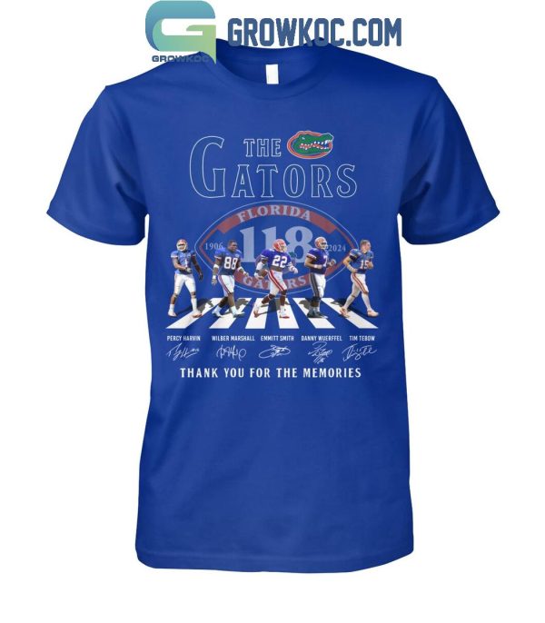 Florida Gators 118 Years Of The Gators 1906-2024 Thank You T-Shirt