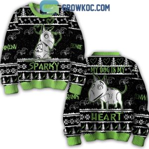 Frankenweenie Sparky My Dog Is My Heart Halloween Ugly Sweater