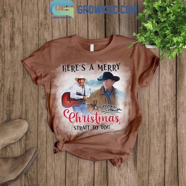 George Strait Herer’s A Merry Christmas Strait To You Fleece Pajama Set