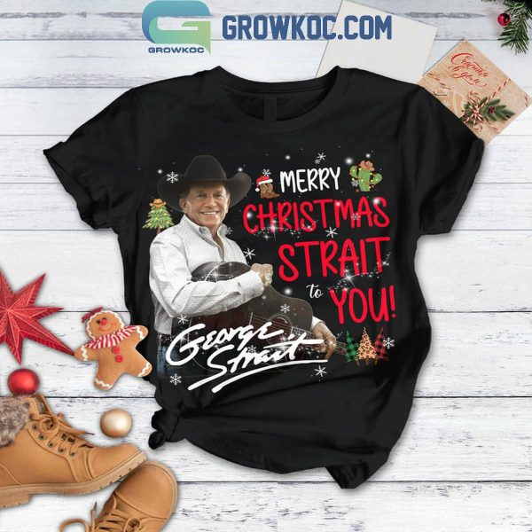 George Strait Merry Christmas Strait To You 2024 Fan Fleece Pajamas Set