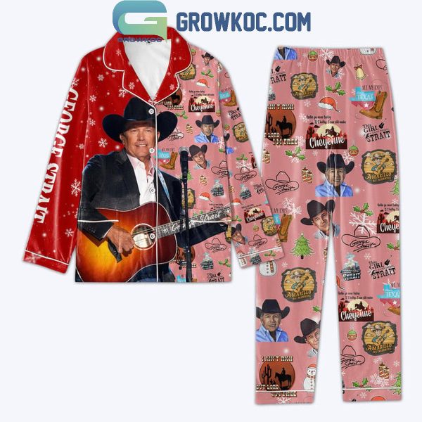 George Strait This Girl Only Loves Strait Christmas Polyester Pajamas Set