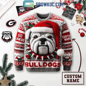 Georgia Bulldogs 2024 Holly Jolly Christmas Personalized Ugly Sweater