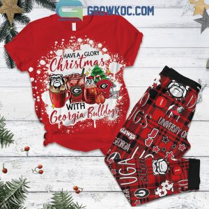 Georgia Bulldogs All I Want For Christmas Is My Coffee And Dawgs Fleece Pajamas Set