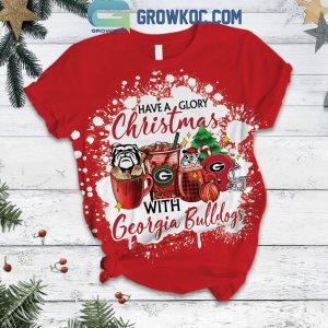 Georgia Bulldogs All I Want For Christmas Is My Coffee And Dawgs Fleece Pajamas Set