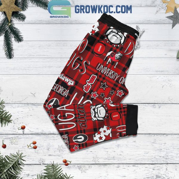 Georgia Bulldogs All I Want For Christmas Is My Coffee And Dawgs Fleece Pajamas Set