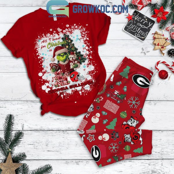 Georgia Bulldogs All I Want For This Christmas Is Bulldogs Fleece Pajamas Set