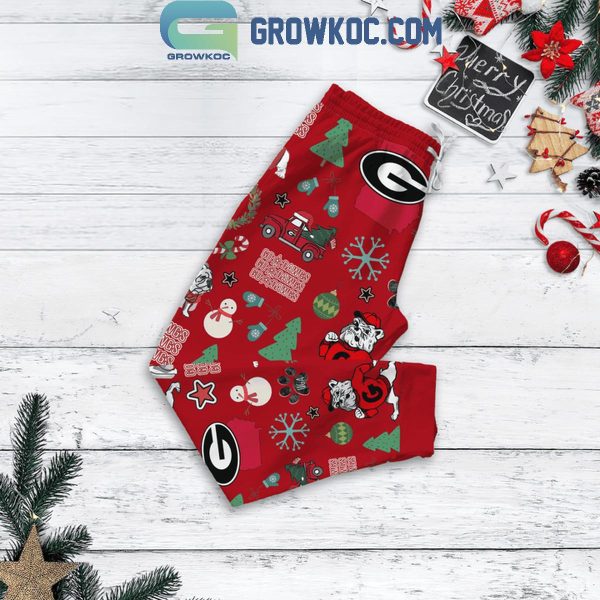 Georgia Bulldogs All I Want For This Christmas Is Bulldogs Fleece Pajamas Set