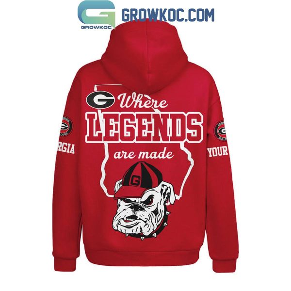 Georgia Bulldogs Between The Hedges Where Legends Are Made Personalized Hoodie T-Shirt