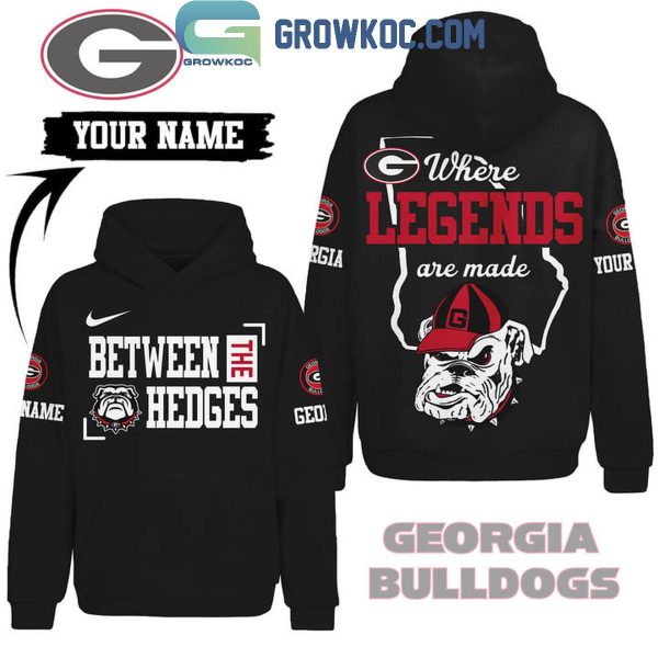 Georgia Bulldogs Between The Hedges Where Legends Are Made Personalized Hoodie T-Shirt