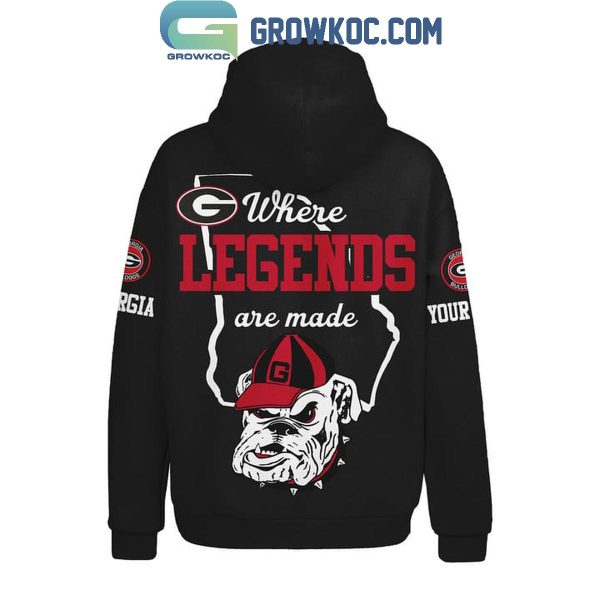 Georgia Bulldogs Between The Hedges Where Legends Are Made Personalized Hoodie T-Shirt