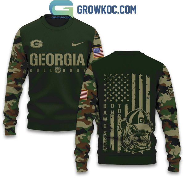 Georgia Bulldogs Camouflage Soldier Fight For American Freedom Hoodie T-Shirt