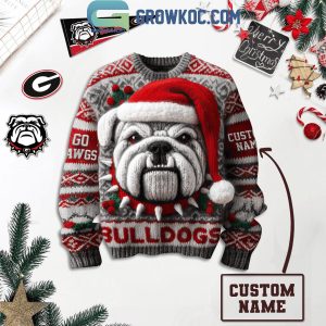 Georgia Bulldogs Christmas Time Celebration Personalized Ugly Sweater