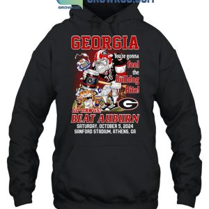 Georgia Bulldogs Go Dawgs Beat Auburn Tigers Feel The Bulldogs Bite T-Shirt