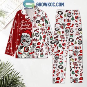 Georgia Bulldogs Have A Bulldog Christmas Polyester Pajamas Set