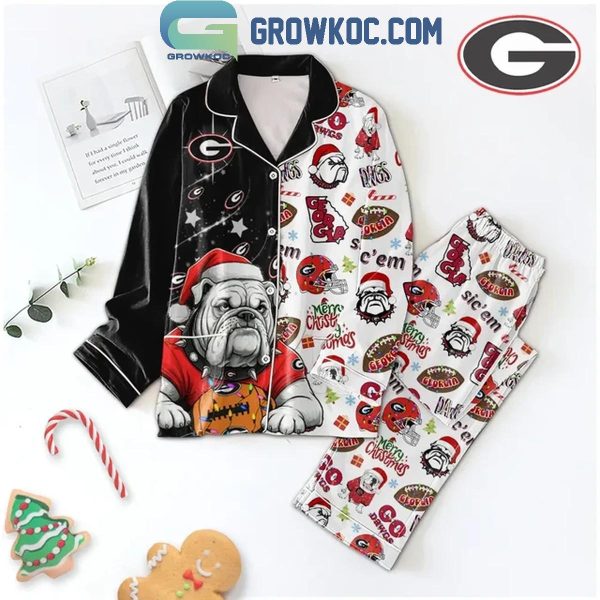 Georgia Bulldogs Merry Christmas Go Dawgs Football Polyester Pajamas Set