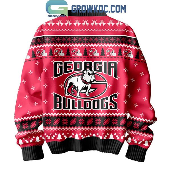 Georgia Bulldogs Snoopy Peanuts 75th Anniversary 1950-2025 Christmas Ugly Sweater