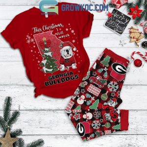 Georgia Bulldogs This Christmas I Still Watch Bulldogs Plays Fleece Pajamas Set