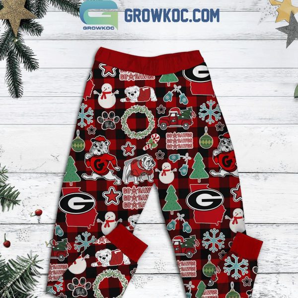 Georgia Bulldogs This Christmas I Still Watch Bulldogs Plays Fleece Pajamas Set