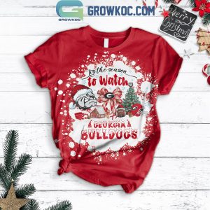 Georgia Bulldogs ‘Tis The Season To Watch Bulldogs Christmas Fleece Pajama Set