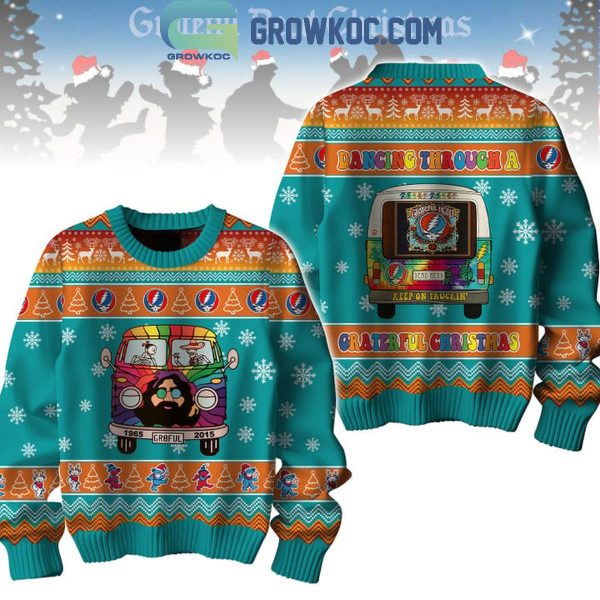 Grateful Dead Dancing Through A Grateful Christmas Ugly Sweater