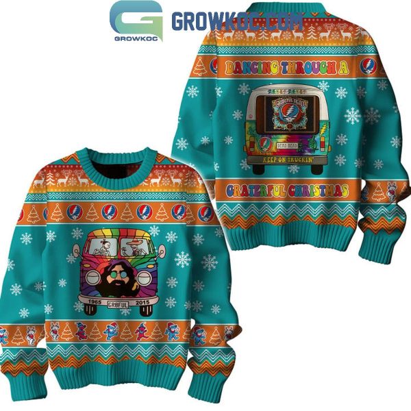 Grateful Dead Dancing Through A Grateful Christmas Ugly Sweater