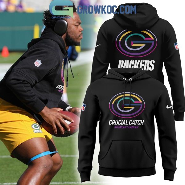 Green Bay Packers 2024 NFL Crucial Catch For Intercept Cancer Hoodie T-Shirt