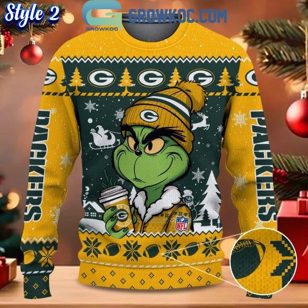 Green Bay Packers Grinch Stolen Christmas 2024 Grinchmas Ugly Sweater