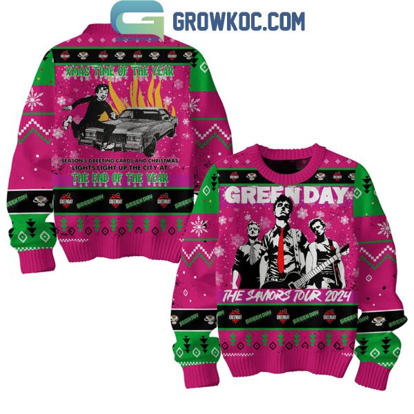 Green Day Happy Holidays From The Saviors Tour Christmas Ugly Sweater