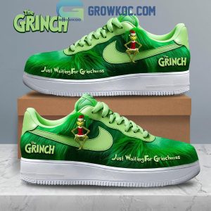 Grinch 2024 Just Waiting For Grinchmas Christmas Air Force 1 Shoes