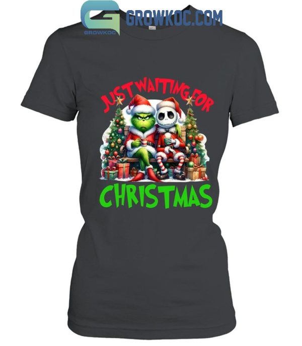 Grinch Jack Skellington Just Waiting For Christmas 2024 T-Shirt