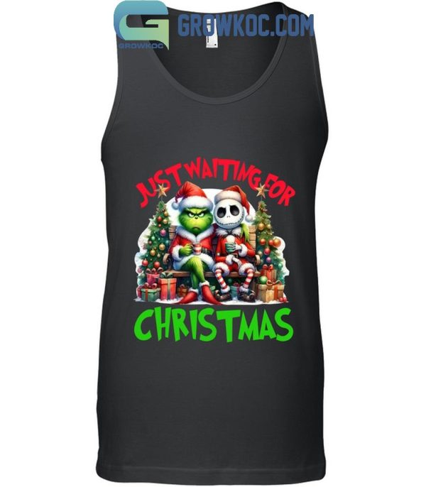 Grinch Jack Skellington Just Waiting For Christmas 2024 T-Shirt