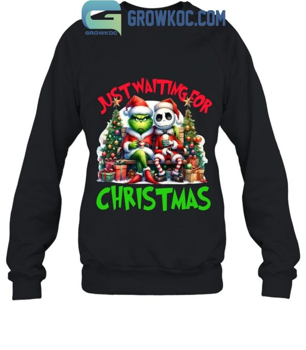 Grinch Jack Skellington Just Waiting For Christmas 2024 T-Shirt