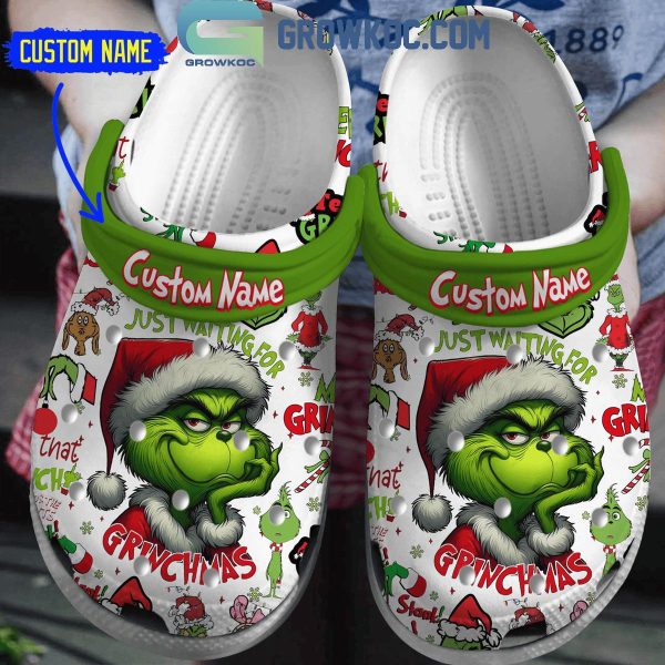 Grinch Just Waiting For Grinchmas 2024 Christmas Love Personalized Crocs Clogs