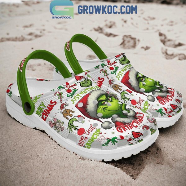 Grinch Just Waiting For Grinchmas 2024 Christmas Love Personalized Crocs Clogs